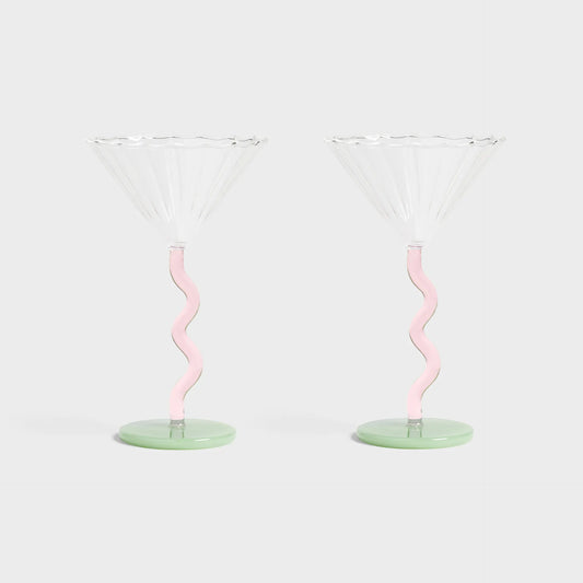 Coupeglas Curve Pink 2-pack